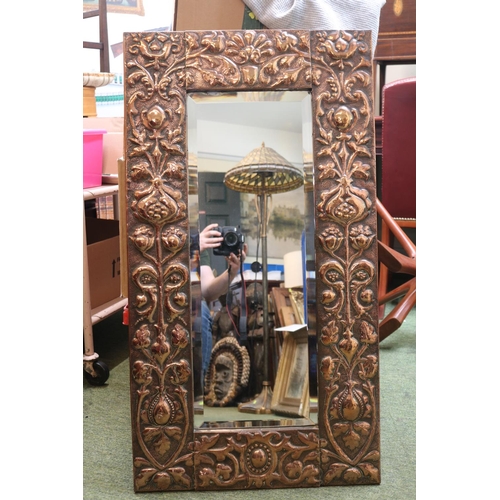 184 - Arts & Crafts (Newlyn School) Rectangular Copper framed mirror attributed to John Pearson. with repo... 