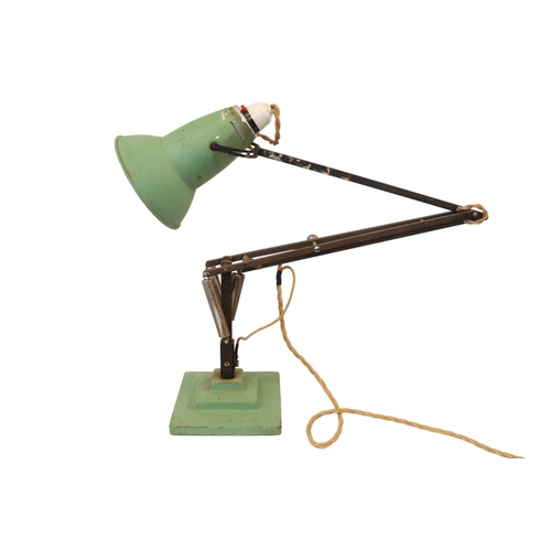 186 - A Herbert Terry & Sons Ltd. gilt metal 2 Tone Anglepoise desk lamp, on three stepped base.