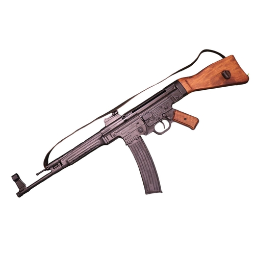 217 - A Denix Reproduction metal Sdug 44 German assault rifle and box - missing wooden handle grip