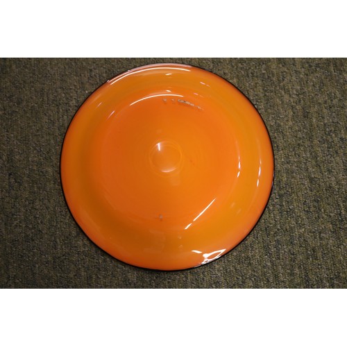 61 - Loetz Glass Orange & Black Tango plates by Michael Powolny. The set of six look stunning in vibrant ... 