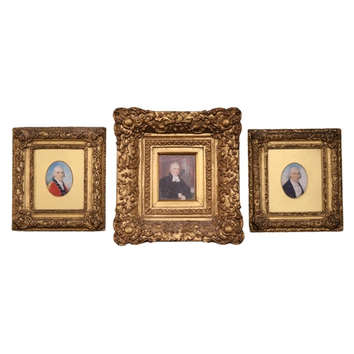 230 - Collection of 2 18thC Miniature Portraits of a Gentleman in Grenadier uniform and a watercolour of a... 