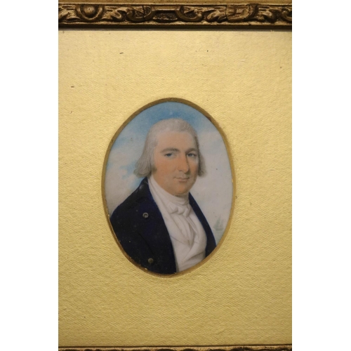 230 - Collection of 2 18thC Miniature Portraits of a Gentleman in Grenadier uniform and a watercolour of a... 