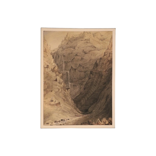 231 - Augusta Sarah Napier (1826 - 1897) Watercolour depicting the British Army against the Khyber Pass. W... 