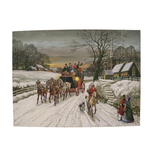 238 - Joseph Appleyard(British Leeds artist, 1908-1960). Framed watercolour of a stagecoach scene. 40 x 30... 