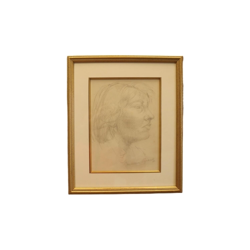 272 - Duncan Grant (Scottish, 1885-1978). Pencil sketch portrait of an unknown lady sitter signed and date... 