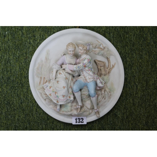 122 - European Bisque Figural decorated wall sconce 27cm