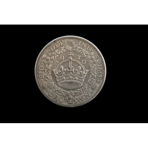 279 - Great Britain Silver King George V Wreath Crown 1930, silver wreath crown 4,847 issued 38mm in Diame... 