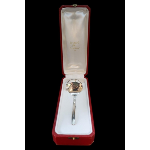 282 - Cartier of Paris. Les Must de Cartier Paris Silver tasting Spoon with reeded handle 51g in weight in... 