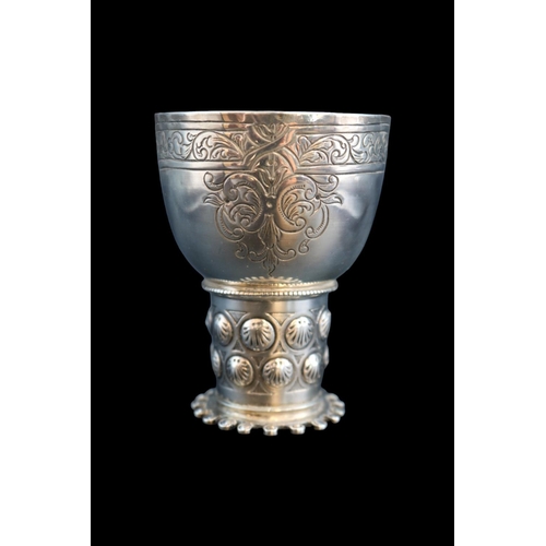 286 - German Hanau Silver Goblet with chaised foliate decoration by Berthold Muller & Son of Chester 1900.... 