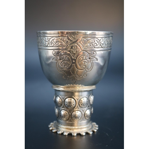 286 - German Hanau Silver Goblet with chaised foliate decoration by Berthold Muller & Son of Chester 1900.... 