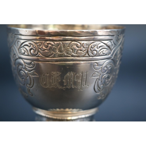 286 - German Hanau Silver Goblet with chaised foliate decoration by Berthold Muller & Son of Chester 1900.... 