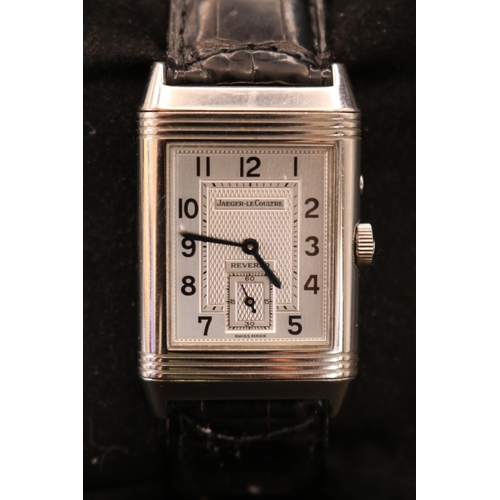 313 - Jaeger LeCoultre Reverso, Day & Night manual wind Swiss movement with box & papers. Reference no 176... 