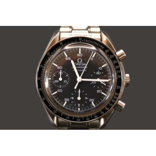 316 - Omega Speedmaster Reduced, 14 jewel automatic Swiss movement. Caliber 3220A. 38mm case size