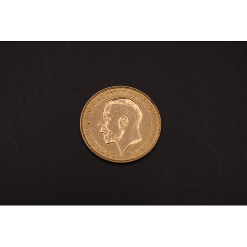 357 - George V 1913 Gold Half Sovereign. Benedetto Pistrucci engravers mark. 3.98g total weight