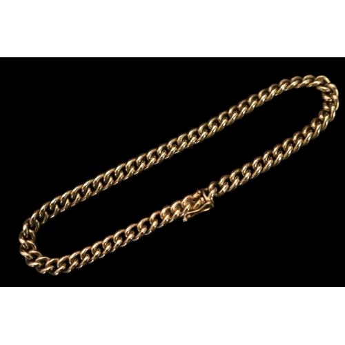 381 - Continental 9ct Gold Ladies Chain bracelet with sliding clasp and figure of 8 fitting 18cm in Length... 