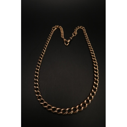 382 - Late 19thC Rose Gold Graduated watch chain necklace with lobster clasp fittings 44cm in Length. 45g ... 