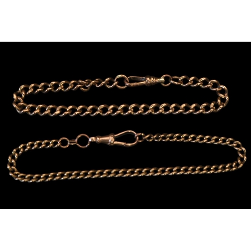 383 - Matched pair of 9ct Gold watch chains with lobster clasps both 20cm in Length. 22.8g total weight