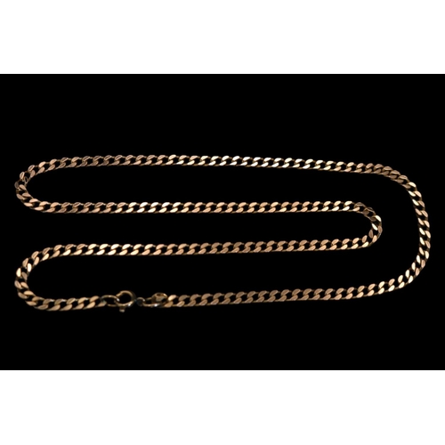 386 - Ladies 9ct Gold Cuban link necklace 46cm in Length. 11g total weight