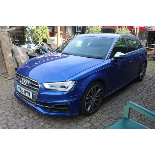 416 - Audi A3 Sportback S3 TFSI Quattro 5dr S Tronic (Nav) 2016 Blue Automatic 2 Litre with 3 Keys Logbook... 