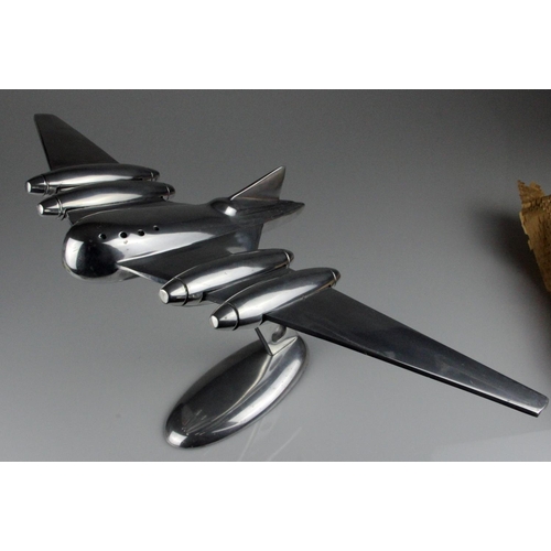 62 - Large Mid Century Chrome Plated Desktop Aeroplane