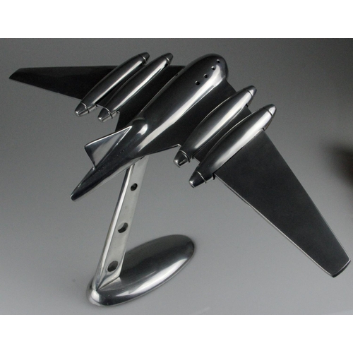 62 - Large Mid Century Chrome Plated Desktop Aeroplane