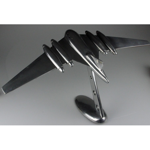 62 - Large Mid Century Chrome Plated Desktop Aeroplane