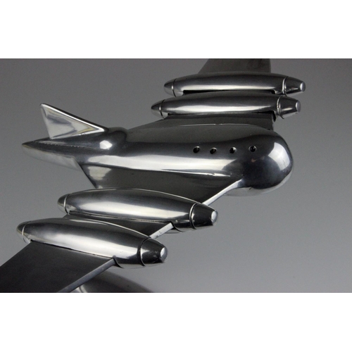 62 - Large Mid Century Chrome Plated Desktop Aeroplane