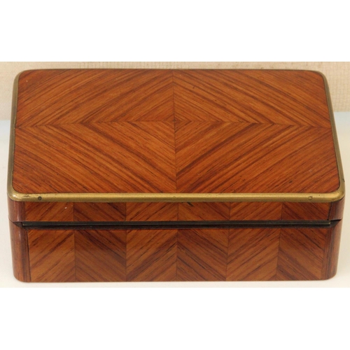 65 - Maison Vervelle Audot, Paris Napoleon III Kingwood Marquetry Veneer Box Inscribed 'Vervelle Paris' c... 