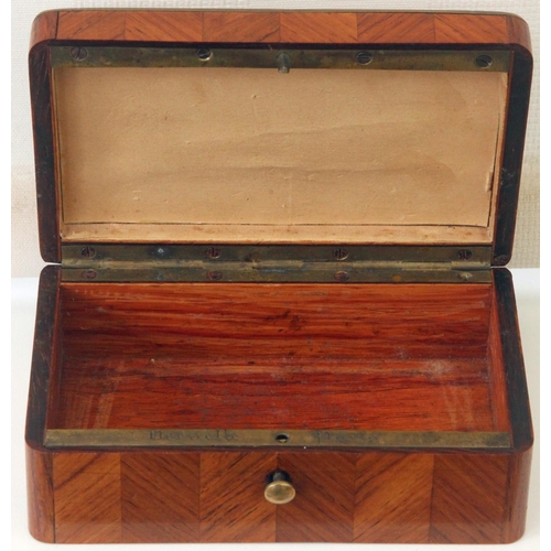 65 - Maison Vervelle Audot, Paris Napoleon III Kingwood Marquetry Veneer Box Inscribed 'Vervelle Paris' c... 