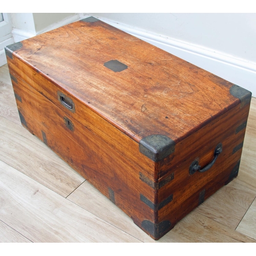 66 - Victorian Camphorwood Campaign Trunk Belonging to a WT Askew. A Victorian military campaign trunk, m... 