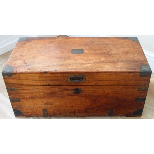 66 - Victorian Camphorwood Campaign Trunk Belonging to a WT Askew. A Victorian military campaign trunk, m... 