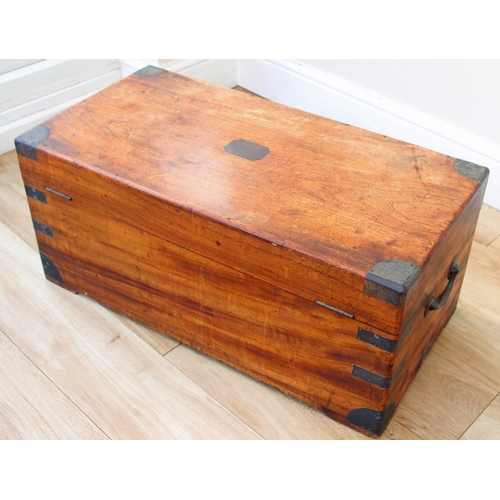 66 - Victorian Camphorwood Campaign Trunk Belonging to a WT Askew. A Victorian military campaign trunk, m... 