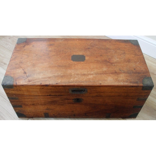 66 - Victorian Camphorwood Campaign Trunk Belonging to a WT Askew. A Victorian military campaign trunk, m... 