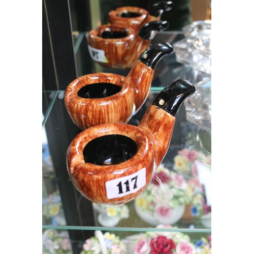 117 - Pair of Dunhill Ashtray's in the form of Pipes