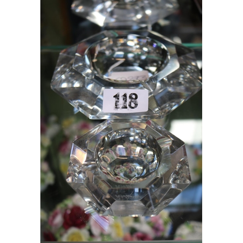 118 - 2 Val St Lambert Cut Crystal Ashtrays