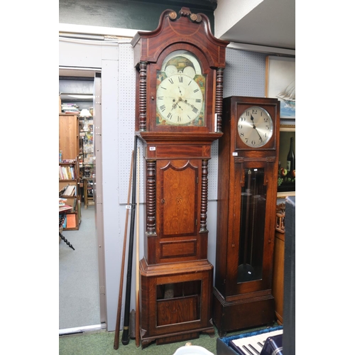 127 - James Kenney of Birmingham Longcase clock with painted dial in Mahogany and Oak case