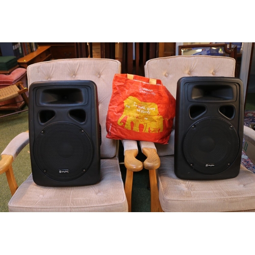 172 - Pair of Skytec 170 Speakers with assorted Cables