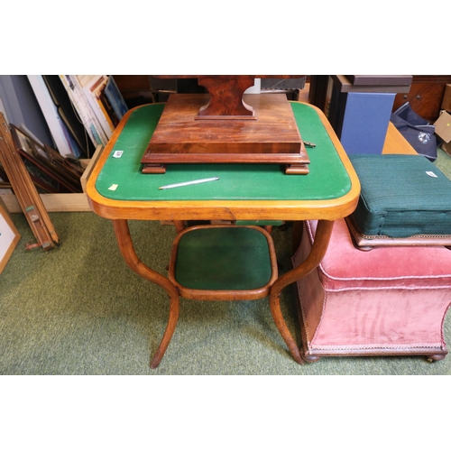 559 - Thonet Baize topped card table with integral drawers