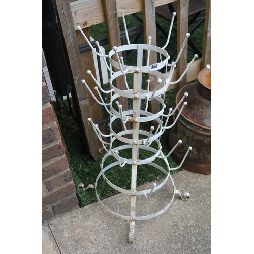 560 - Vintage Metal Bottle rack of 5 tiers