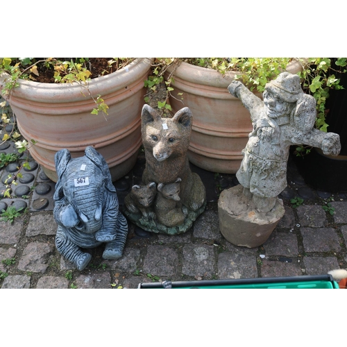 567 - Collection of Concrete Garden figures