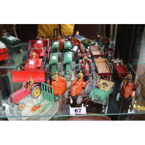 67 - Collection of Dinky Farm Vehicles to include Bulldozers, Fork lift etc (11)