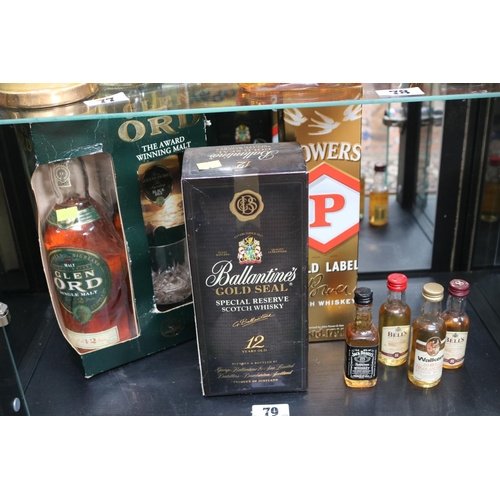 79 - Collection of assorted Whiskey to include Ballantines Gold Seal Special Reserve 12 year, Glen Ord Si... 