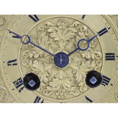 347B - A 19thC French 8 day mantel clock, the gilt dial with acanthus scroll and foliate detail. The moveme... 