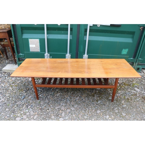 428 - Rare Extra Large G-Plan Coffee table with slatted under tier. 161cm in Length