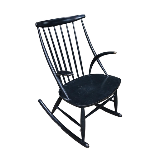 444 - Illum Wikkelso Black Ash Rocking Chair