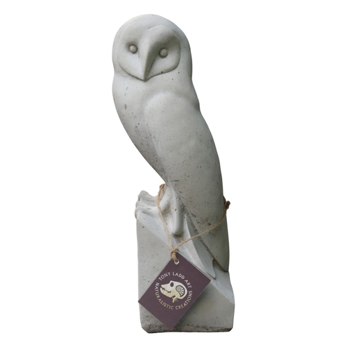 156 - Tony Ladd (Liberty Artist) Naturalistic Creations Carved figure of a Art Deco Owl. 41cm in Height