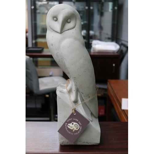 156 - Tony Ladd (Liberty Artist) Naturalistic Creations Carved figure of a Art Deco Owl. 41cm in Height