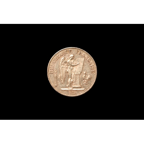 415c - Gold 20 Franc 1896 Coin. 21mm in Diameter. 6.45g total weight