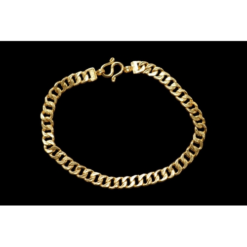 415d - Asian High Carat 23ct Gold Bracelet with S link fastener. 170mm in Length. 7.63g total weight