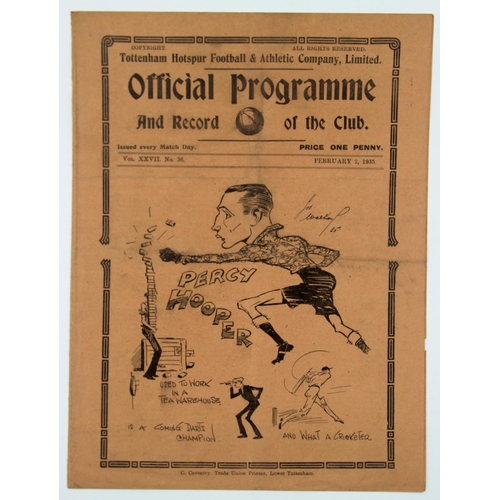 11 - Tottenham Hotspur 1935 Football Programme v Chelsea. February 2nd 1935